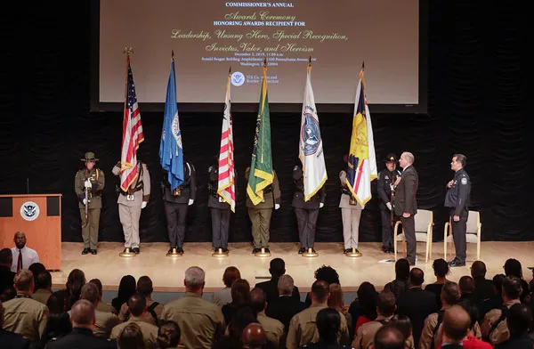 Commissioner Mark Morgan with the CBP Honor Guard at the Commissioner's awards ceremony