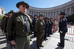 CBP officers in formation