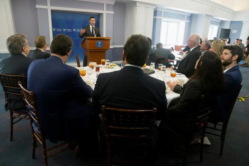 CBP Commissioner Kevin McAleenan speaks to attendees of the Wilson Center's Mexico Institute and the Border Trade Alliance during its fifth annual Building a Competitive U.S.-Mexico Border conference Wednesday in Washington, D.C.