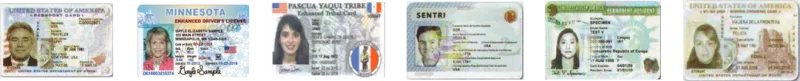 Types of travel cards that are eligible for enty into the U.S. using Ready Lane