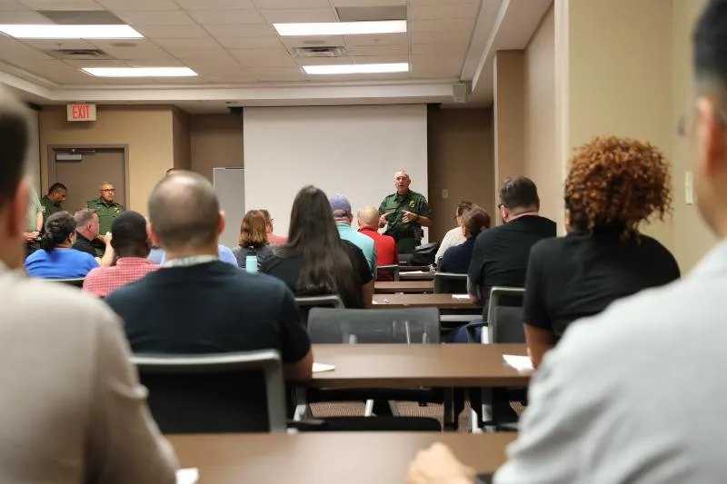 Del Rio Sector Acting Chief Patrol Agent Randy Davis welcomes members of the DHS volunteer force.