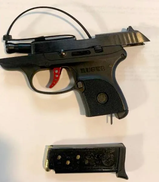 A search of the vehicle revealed a Ruger .380-caliber firearm.