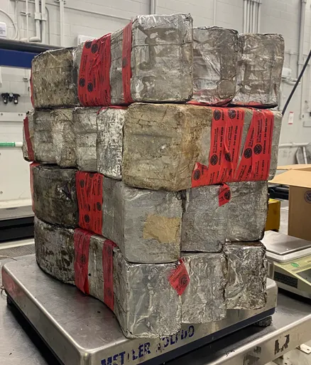 Packages containing 132 pounds of methamphetamine seized at Laredo's Juarez-Lincoln Bridge.