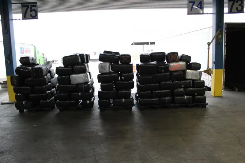 Packages containing 3,272 pounds of marijuana seized by CBP officers at World Trade Bridge