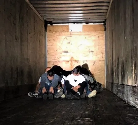 Border Patrol agents discovered 32 aliens within a tractor trailer on Interstate 35