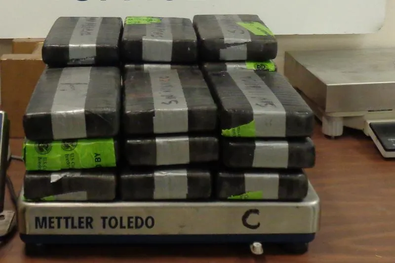 Packages containing 56 pounds of cocaine seized by CBP officers at Hidalgo International Bridge