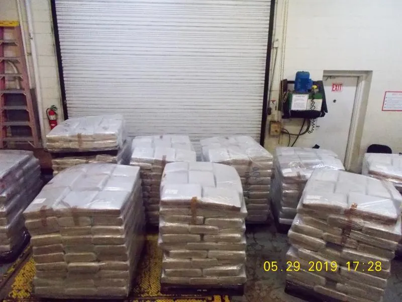 Packages containing 7,272 pounds of marijuana seized by CBP officers at World Trade Bridge