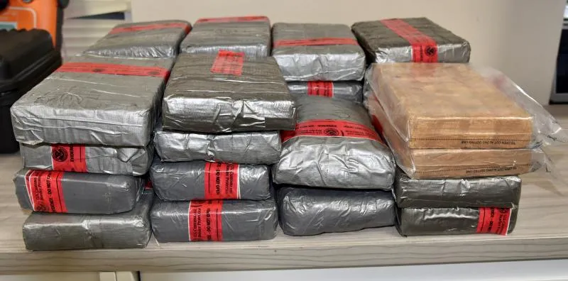 Packages containing 74 pounds of cocaine seized by CBP officers at World Trade Bridge