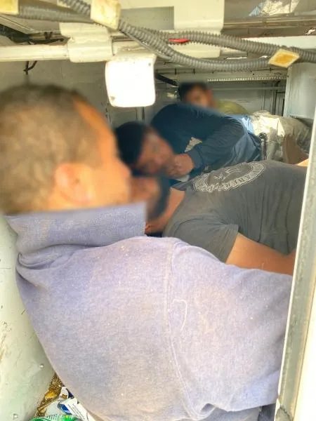 Laredo Sector Border Patrol afgents responding to a traffic stop assistance request by Encinal Police Department discovered five undocumented aliens within a white utility truck.