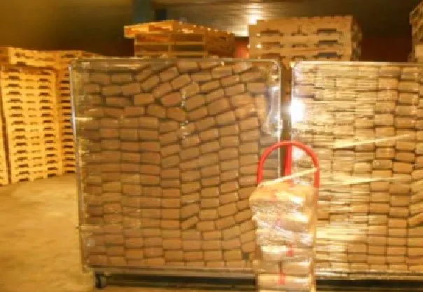 Bundles containing 2,788 pounds of marijuana seized by CBP officers at Laredo Port of Entry in the roof of a tractor