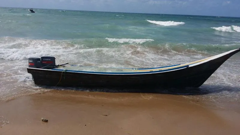 The "yola" type vessel found with narcotics inside.
