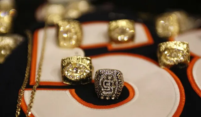 Counterfeit Super Bowl rings that were seized during Operation Team Play