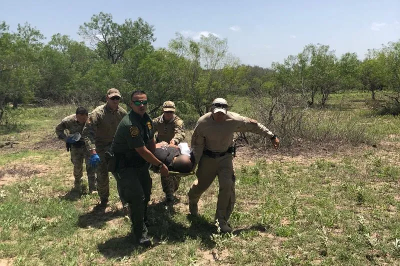 Air Marine and Border Patrol agents rescue a man in distress