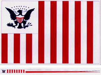U.S. Customs Ensign & Pennant - Type of 1799. The 15 stars represent the number of states in the Union in 1799.