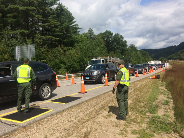 Border Patrol agents conduct checkpoint operations in Lincoln, N.H.