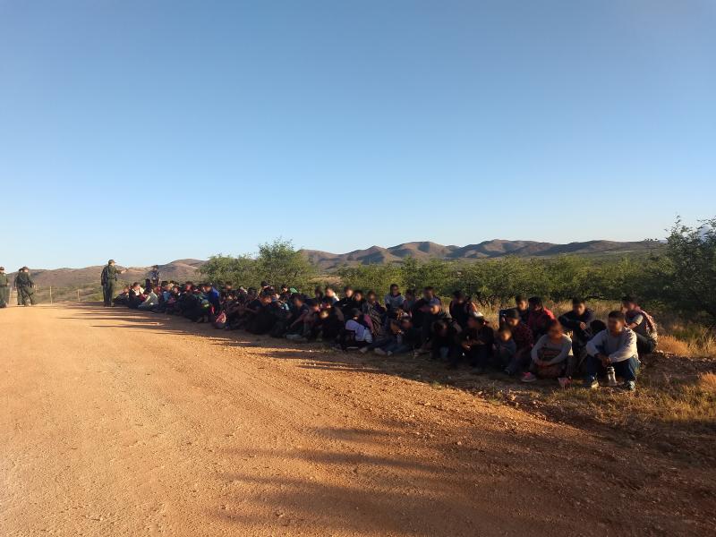 A large group of 134 migrants was arrested by Tucson Sector Border Patrol agents June 4. 