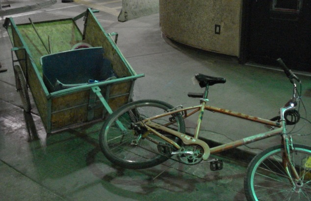 CBP officers at the Calexico downtown port of entry found five pounds of methamphetamine in this bike trailer.