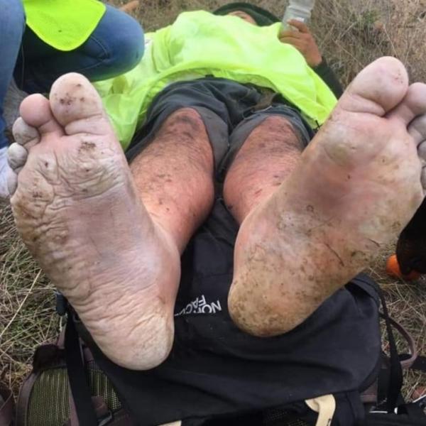 After a 3-day search, the rescued man suffered from a significant ankle injury and frostbite to his feet and legs.   He had to be airlifted out of the harsh terrain due to his severe condition.  