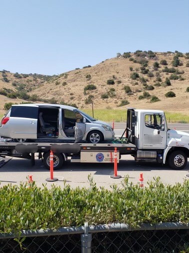 The incident occurred about 9:30 a.m. when a flatbed tow truck towing a minivan arrived at the U.S. Border Patrol (USBP) checkpoint on State Route 94.