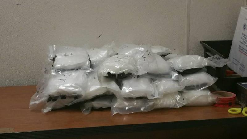 Agents pulled 40 lbs. of meth from car.