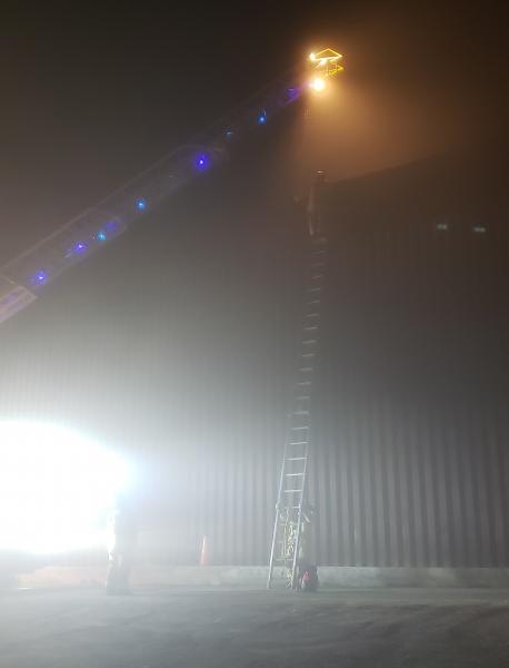 San Diego Fire Department had to use their ladder truck to rescue three people in the dense fog.