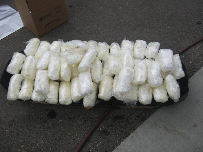 2.	The 53 packages of meth weighed 58.60 pounds and have an estimated street value of $134,780.