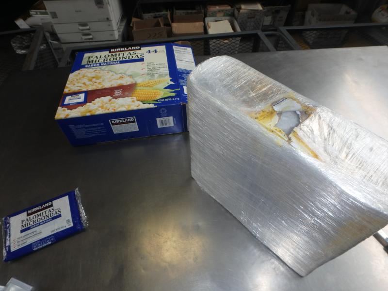 150 lbs. of meth were hidden inside popcorn boxes.