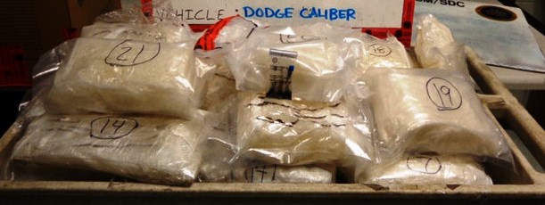 Agents searched and discovered 23 bundles of methamphetamine valued at more than $300K.