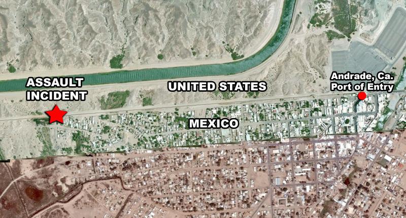 This map shows the proximity of the assault to the border