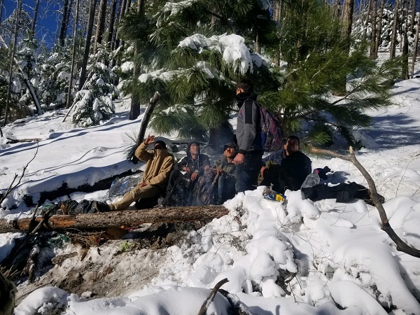 Rescue personnel from four agencies were called to rescue aliens who had become stranded atop a snowcapped mountain in southern Arizona