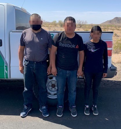 Agents stopped a vehicle with three undocumented migrants inside