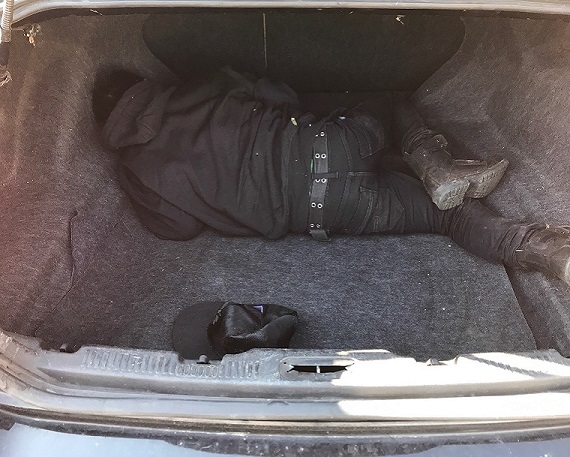 Agents located an illegal alien in the trunk of a vehicle stopped at an immigration checkpoint