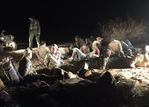 Border Patrol agents from the Wellton Station arrested 20 backpackers near Gila Bend, Ariz.