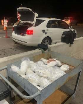 Agents at the I-19 immigation checkpoint seized 31 pounds of meth inside the fuel tank of a smuggling vehicle
