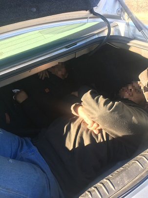 Agents discovered two illegal aliens inside the trunk of a smuggling vehicle