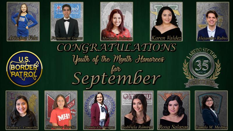 Laredo Sector Youth of the Month September honorees