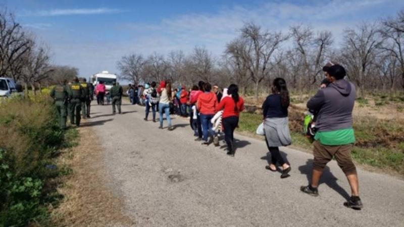 Border Patrol agents encountered a group of 90 people who had recently crossed the Rio Grande River.