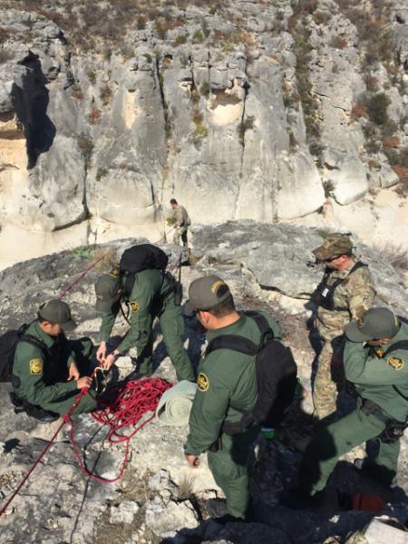 Del Rio Sector BORSTAR agents recover a deceased subject from a canyon on a local ranch.
