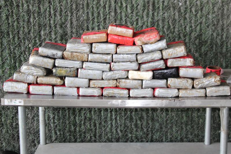 Packages containing more than 101 pounds of cocaine and nearly 10 pounds of fentanyl seized by CBP officers at World Trade Bridge