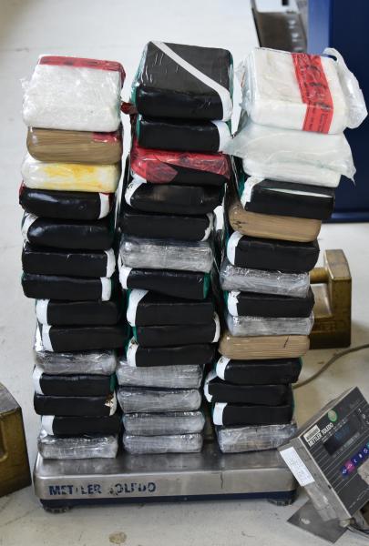 Packages containing 103.57 pounds of cocaine seized by CBP officers at Laredo Port of Entry