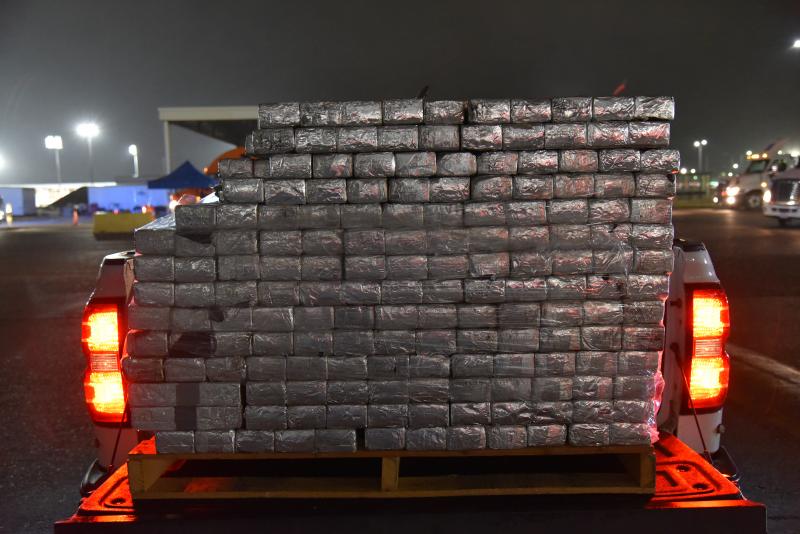 Packages containing 1,988 pounds of methamphetamine seized by CBP officers at Colombia-Solidarity Bridge