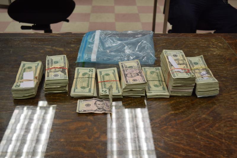 Stacks containing $46,085 in unreported currency seized by CBP officers at Bronwsville Port of Entry