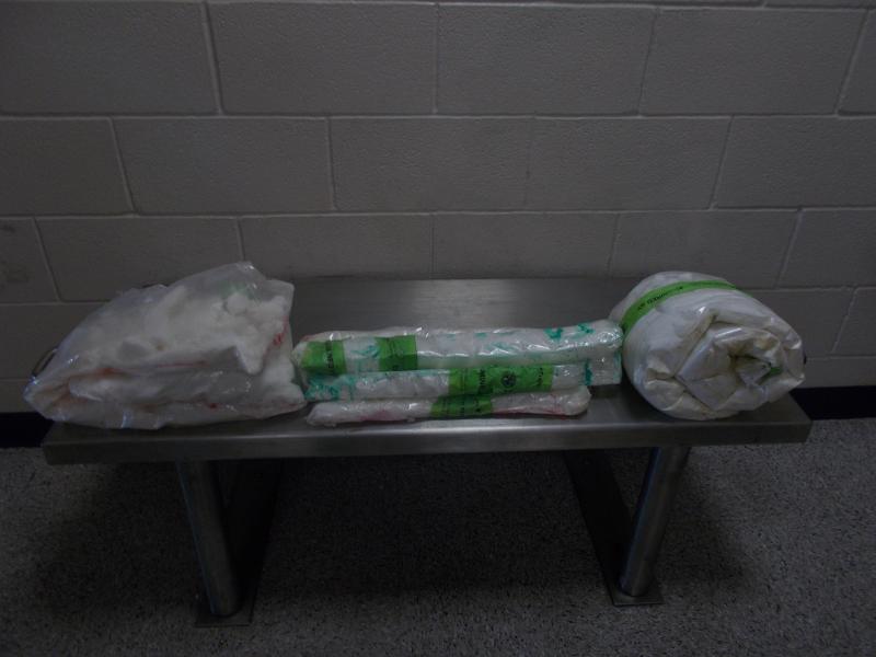 Packages containing 25 pounds of methamphetamine seized by CBP officers at World Trade Bridge
