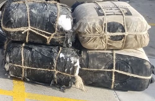 Bundles containing 294 pounds of marijuana in a joint enforcement action involving U.>S Border Patrol Laredo Sector, Air and MArine Operations, WEbb County Sheriff's Office and Laredo Police Department.