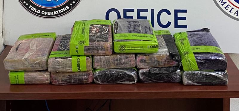 Packages containing 30.73 pounds of cocaine seized by CBP officers at Rio Grande City Port of Entry