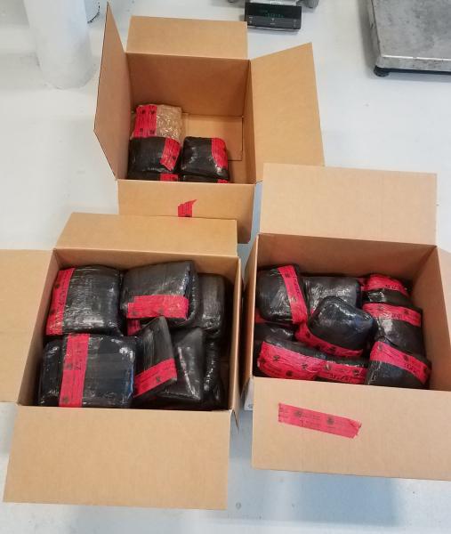 Packages containing 50 pounds of methamphetamine seized by CBP officer at Laredo Port of Entry