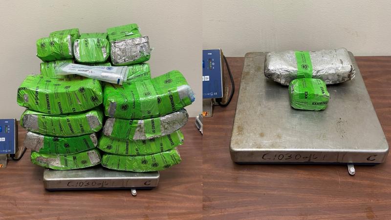 Packages containing 136 pounds of methamphetamine, nearly eight pounds of heroin seized by CBP officers at Hidalgo International Bridge.