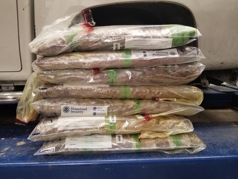 Packages containing nearly 156 pounds of methamphetamine at Anzalduas International Bridge