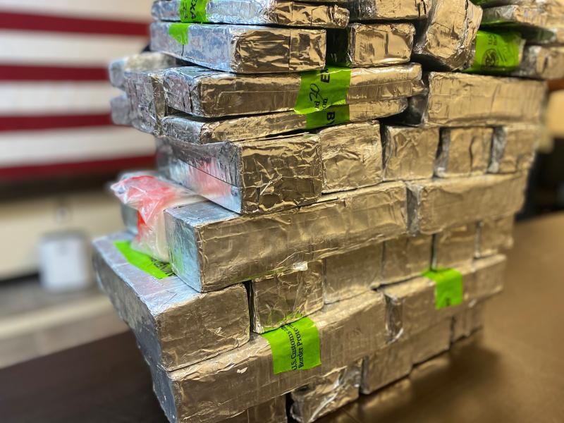 Packages containing 96 pounds of methamphetamine seized by CBP officers at Starr-Camargo International Bridge
