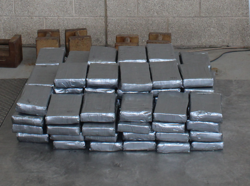 Packages containing 199.5 pounds of cocaine seized by CBP officers at Pharr International Bridge